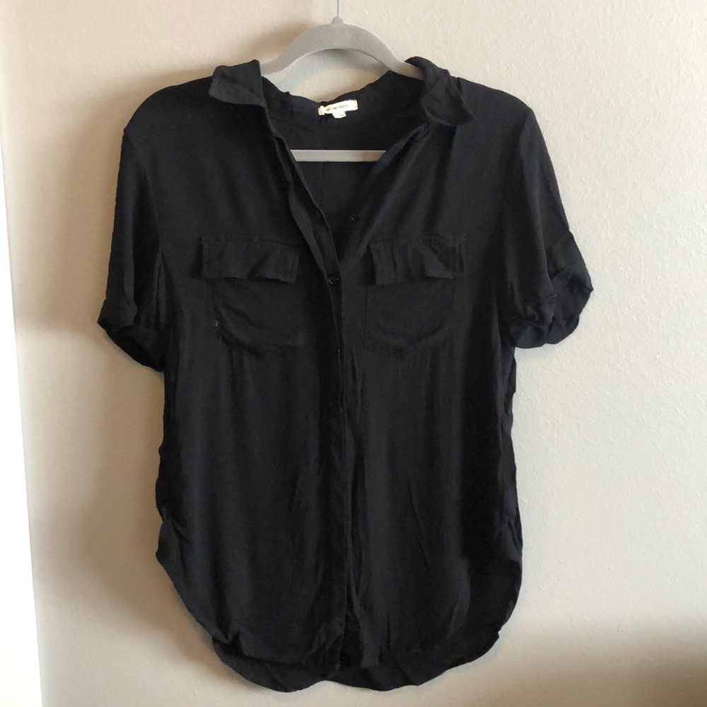 Black shortsleeved button up